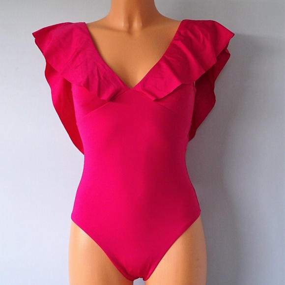 Trina Turk Other - Trina Turk V-Neck Ruffle Sleeve One Piece Swimsuit